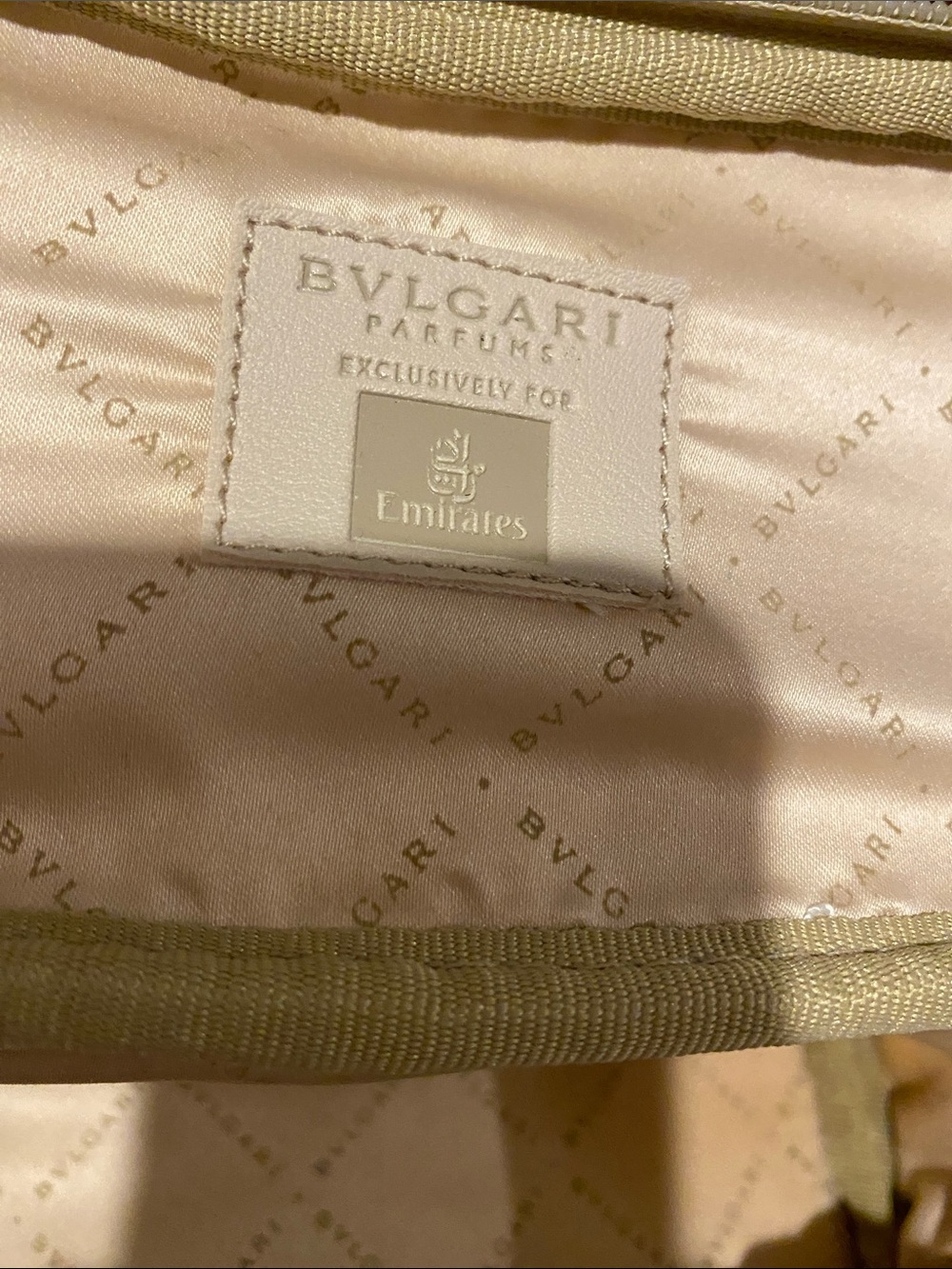 Bvlgari Beige Zippered Cosmetic Case